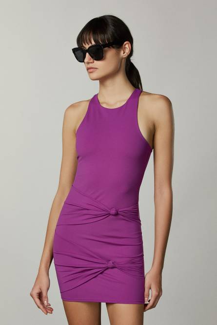 Abito mini con nodi, Viola, Patrizia Pepe