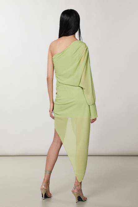 Robe asymétrique, Vert, Patrizia Pepe