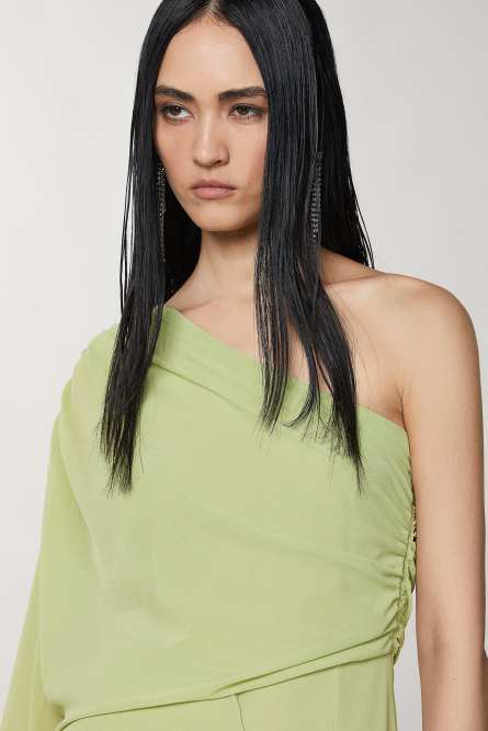 Robe asymétrique, Vert, Patrizia Pepe