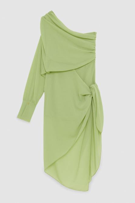 Robe asymétrique, Vert, Patrizia Pepe