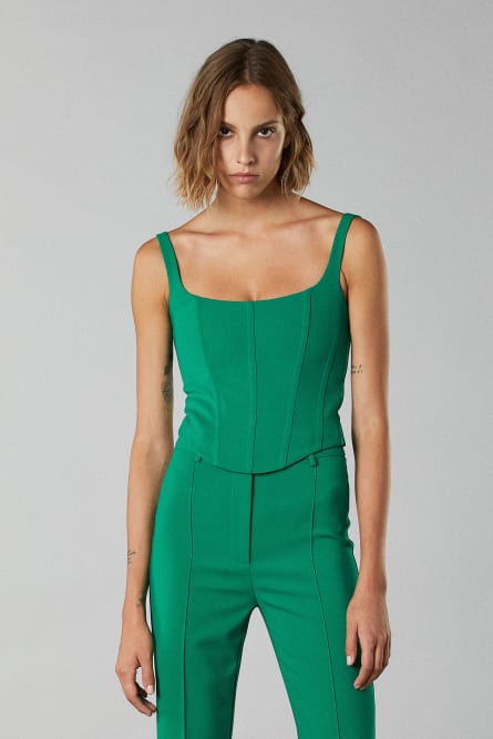 Top Bustier, Verde, Patrizia Pepe