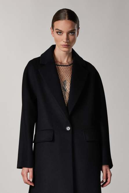 Cashmere coat, Black, Patrizia Pepe