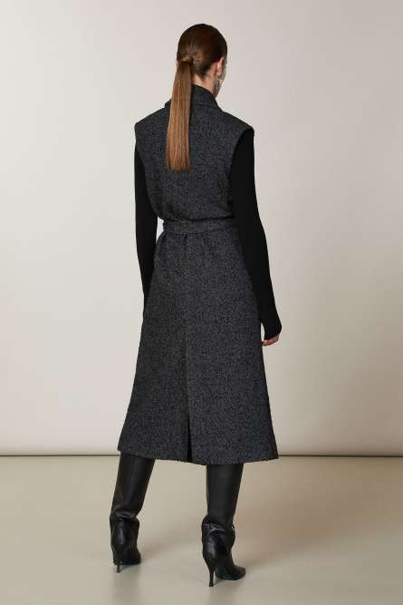 Long gilet coat, Black, Patrizia Pepe
