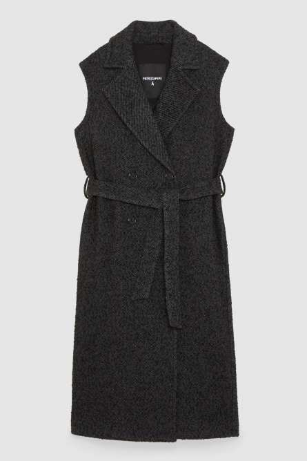 Long gilet coat, Black, Patrizia Pepe