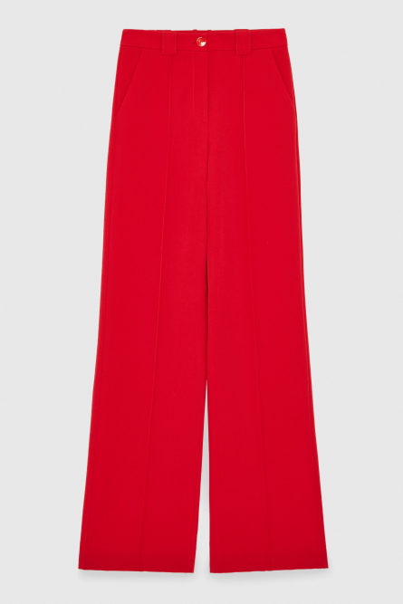 Boyfriend-cut palazzo pants, Red, Patrizia Pepe