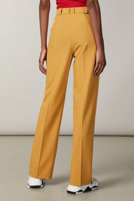 Boyfriend-cut palazzo pants, Yellow, Patrizia Pepe