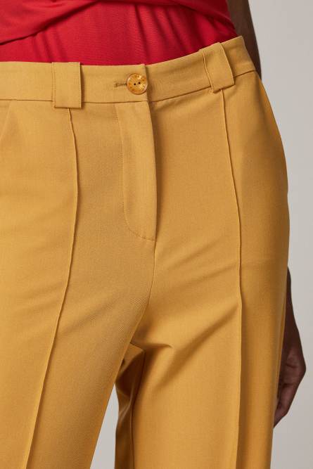 Boyfriend-cut palazzo pants, Yellow, Patrizia Pepe