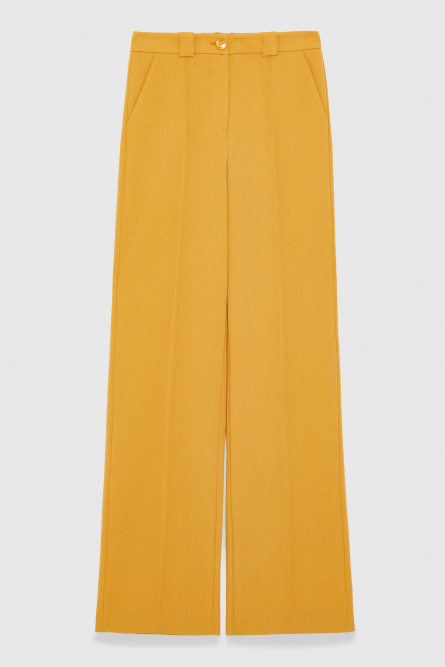 Boyfriend-cut palazzo pants, Yellow, Patrizia Pepe