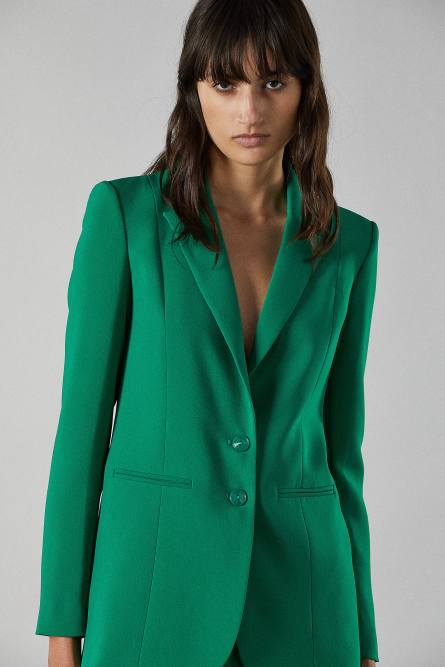 2-button jacket, Green, Patrizia Pepe