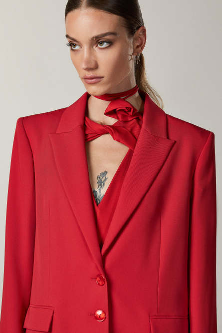 2-button boyfriend-cut jacket, Red, Patrizia Pepe