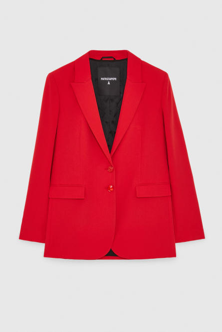 2-button boyfriend-cut jacket, Red, Patrizia Pepe