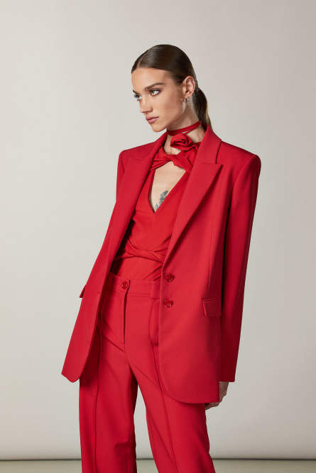 2-button boyfriend-cut jacket, Red, Patrizia Pepe