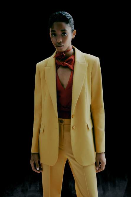 Maskulin geschnittener 2-Knopf-Blazer, Gelb, Patrizia Pepe