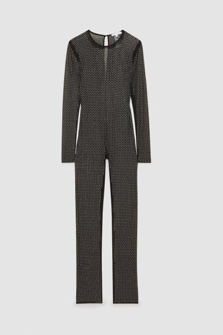 Long-sleeved tulle jumpsuit, Black, Patrizia Pepe