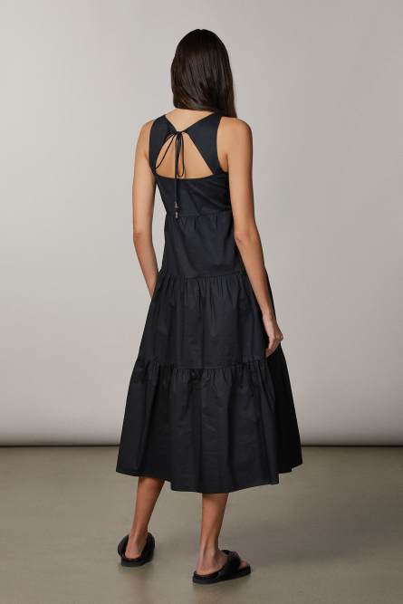 Abito svasato alla caviglia, Nero, Patrizia Pepe