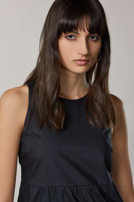 Abito svasato alla caviglia, Nero, Patrizia Pepe