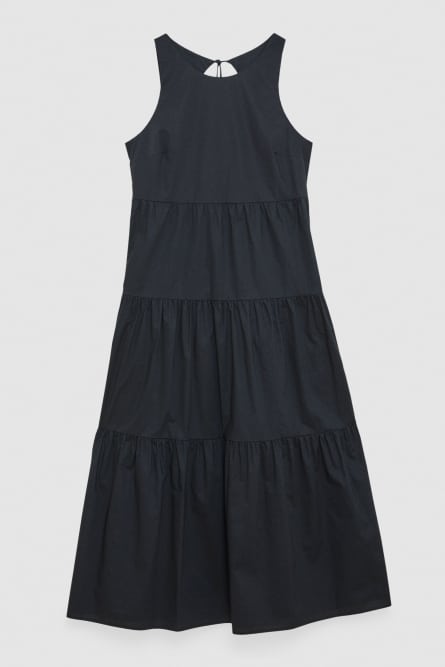 Abito svasato alla caviglia, Nero, Patrizia Pepe