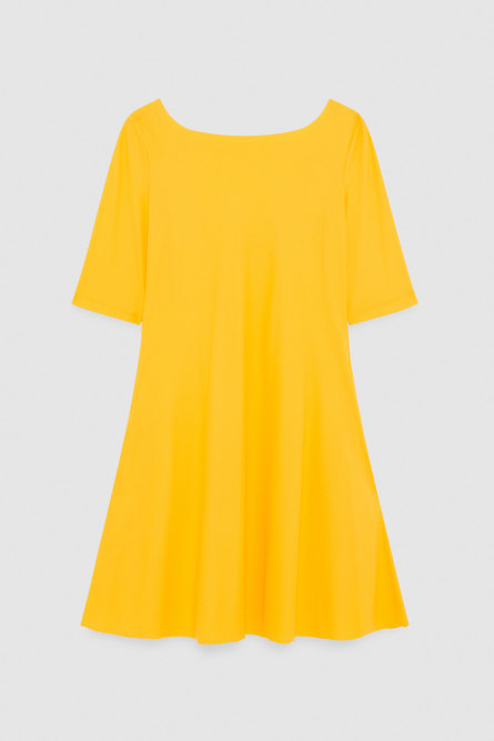 &ldquo;ESSENTIAL&rdquo; boat-neck mini dress, Yellow, Patrizia Pepe