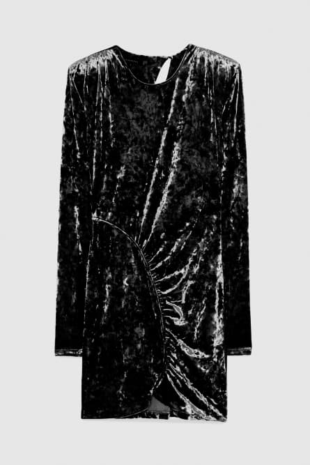 Robe en velours souple, Noir, Patrizia Pepe