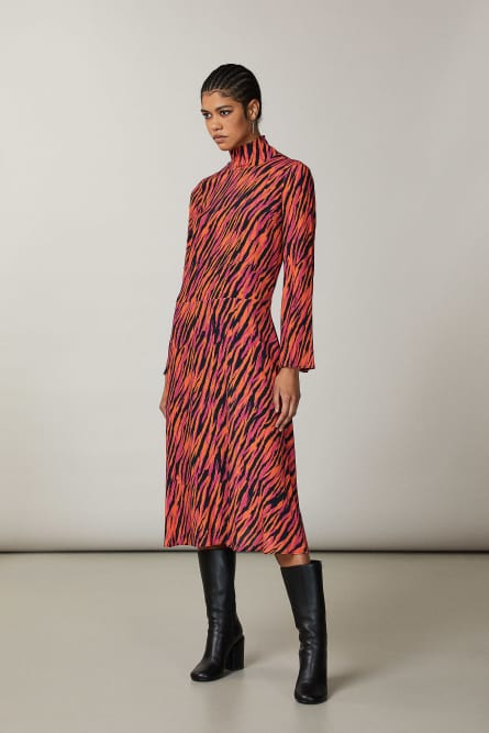 Back-neck dress, Orange, Patrizia Pepe