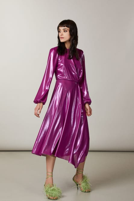 Georgette midi dress, Purple, Patrizia Pepe