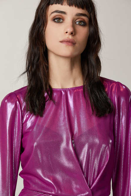 Georgette midi dress, Purple, Patrizia Pepe