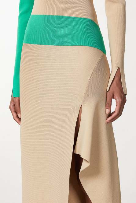 Zweifarbiges asymmetrisches Kleid, Mehrfarbig, Patrizia Pepe