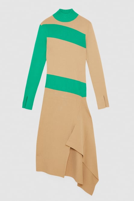 Zweifarbiges asymmetrisches Kleid, Mehrfarbig, Patrizia Pepe