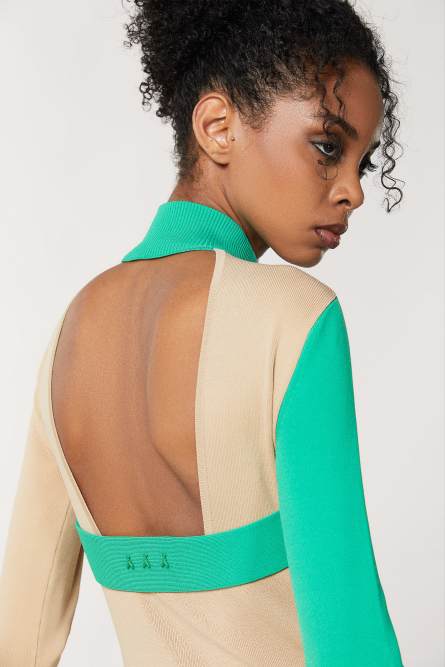 Zweifarbiges asymmetrisches Kleid, Mehrfarbig, Patrizia Pepe