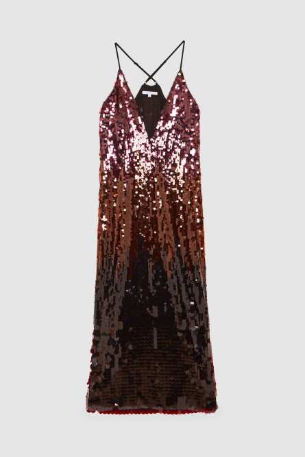 Long tulle dress with sequins, Red, Patrizia Pepe