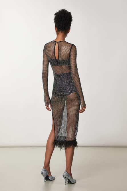 Robe avec strass, Noir, Patrizia Pepe