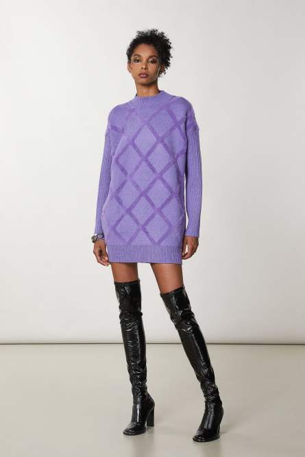 Viscose sweater dress, Purple, Patrizia Pepe