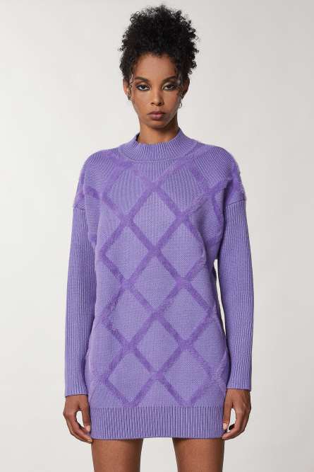 Viscose sweater dress, Purple, Patrizia Pepe