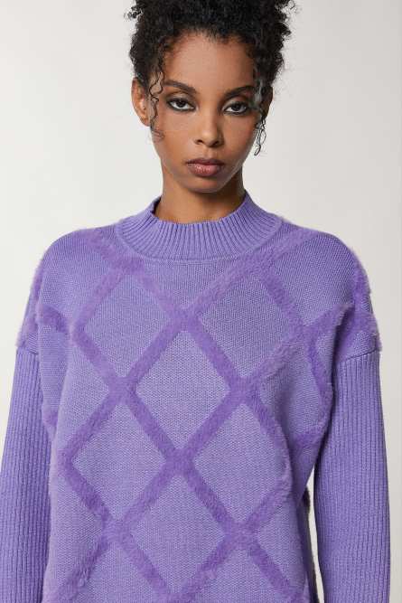 Viscose sweater dress, Purple, Patrizia Pepe