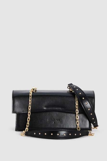 Fly Bamby leather shoulder bag, Black, Patrizia Pepe