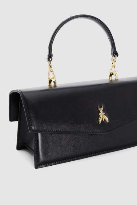 Fly Bamby leather shoulder bag, Black, Patrizia Pepe