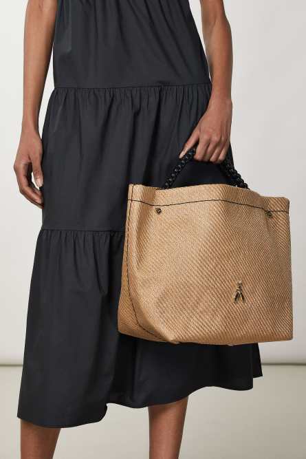 Широкая сумка на плечо, Бежевый, Patrizia Pepe