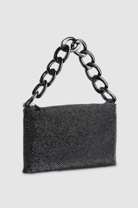 Pochette Maxicadena Strass, Negro