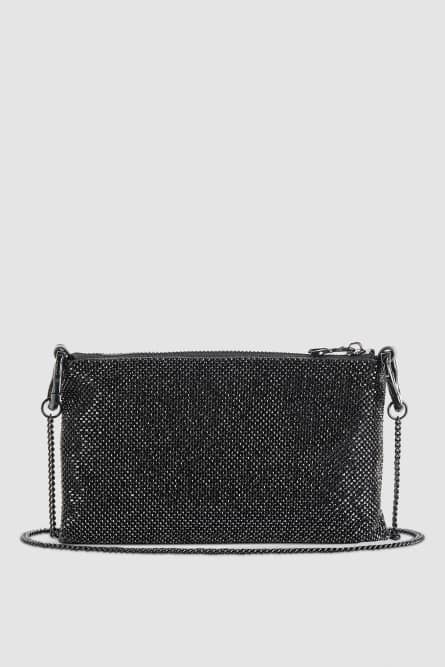 Pochette Maxicadena Strass, Negro