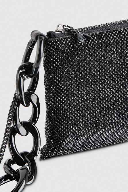 Pochette Maxicadena Strass, Negro