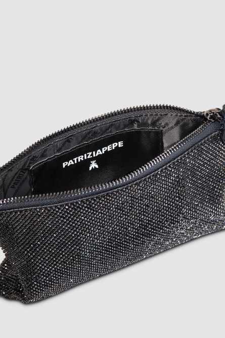 Pochette Maxicadena Strass, Negro