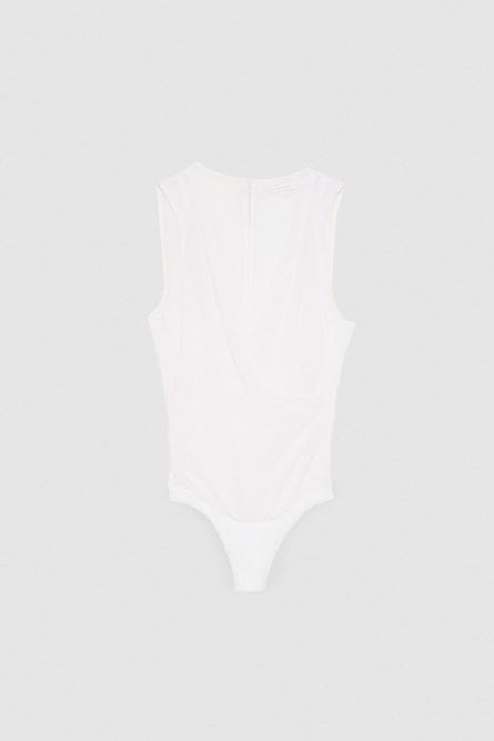 Silk bodysuit top, White, Patrizia Pepe