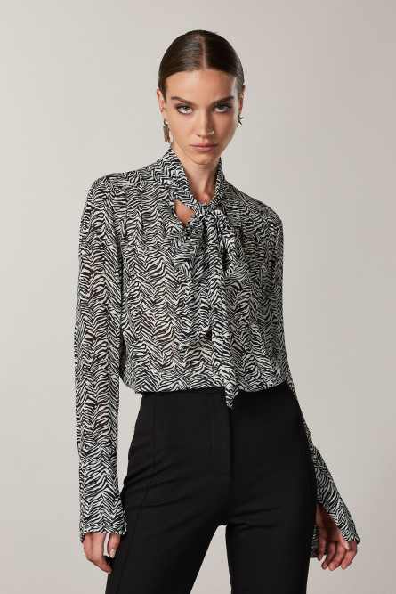 Hemdbluse mit Schluppe, Mehrfarbig, Patrizia Pepe