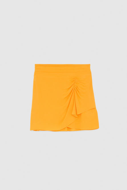 Draped mini skirt, Orange, Patrizia Pepe