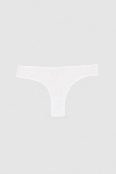 Tulle Brazilian bikini bottoms, White, Patrizia Pepe