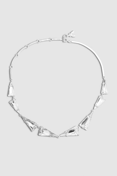 Brass and glass necklace, Silver, Patrizia Pepe