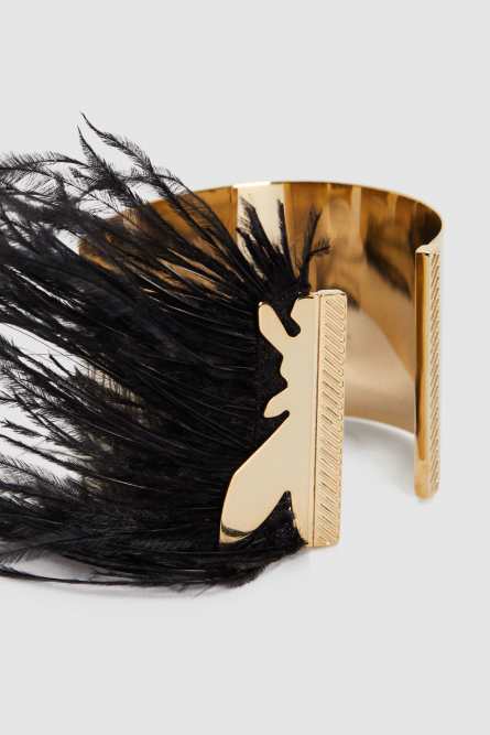 Bracciale con piume, Oro, Patrizia Pepe