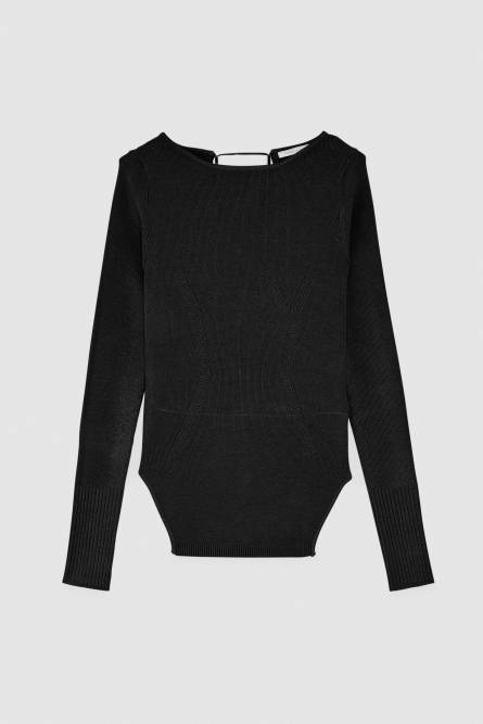 Boat-neck sweater, Black, Patrizia Pepe