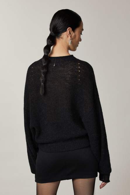 Funnel-neck sweater, Black, Patrizia Pepe
