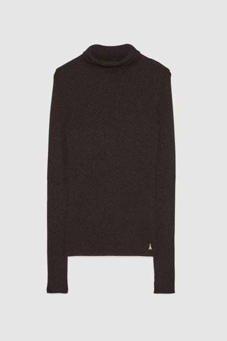 Lurex-Pullover &bdquo;ESSENTIAL&ldquo;, Schwarz, Patrizia Pepe